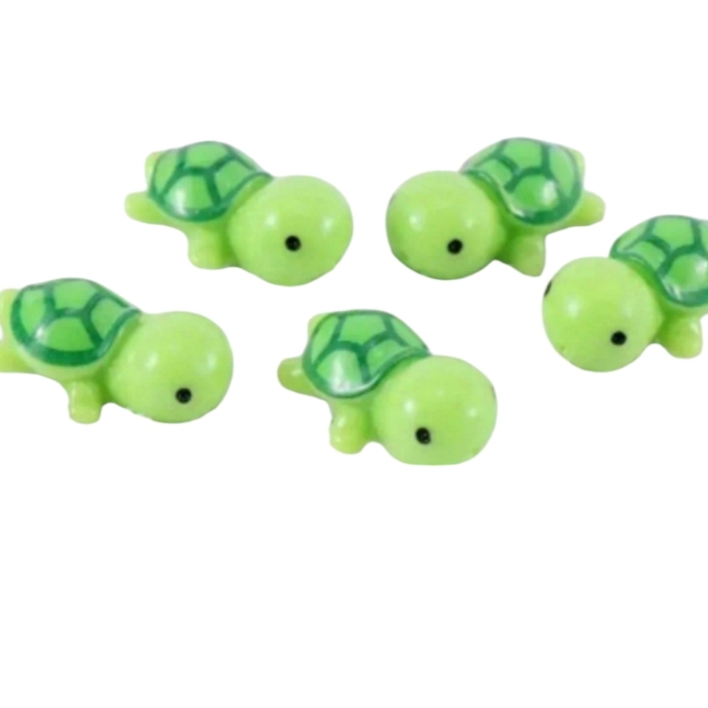 5pc Acrylic green turtle charms